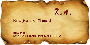 Krajcsik Ahmed névjegykártya